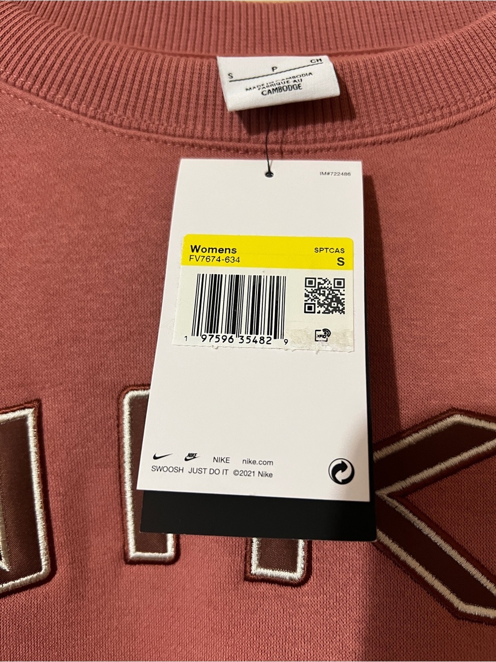 Nike NWT Phoenix Fleece Oversized Crewneck Logo Spell-Out Sweatshirt Size S - Picture 4 of 12